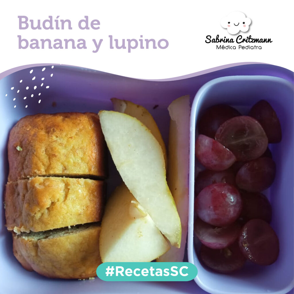 receta budín de banana y lupino